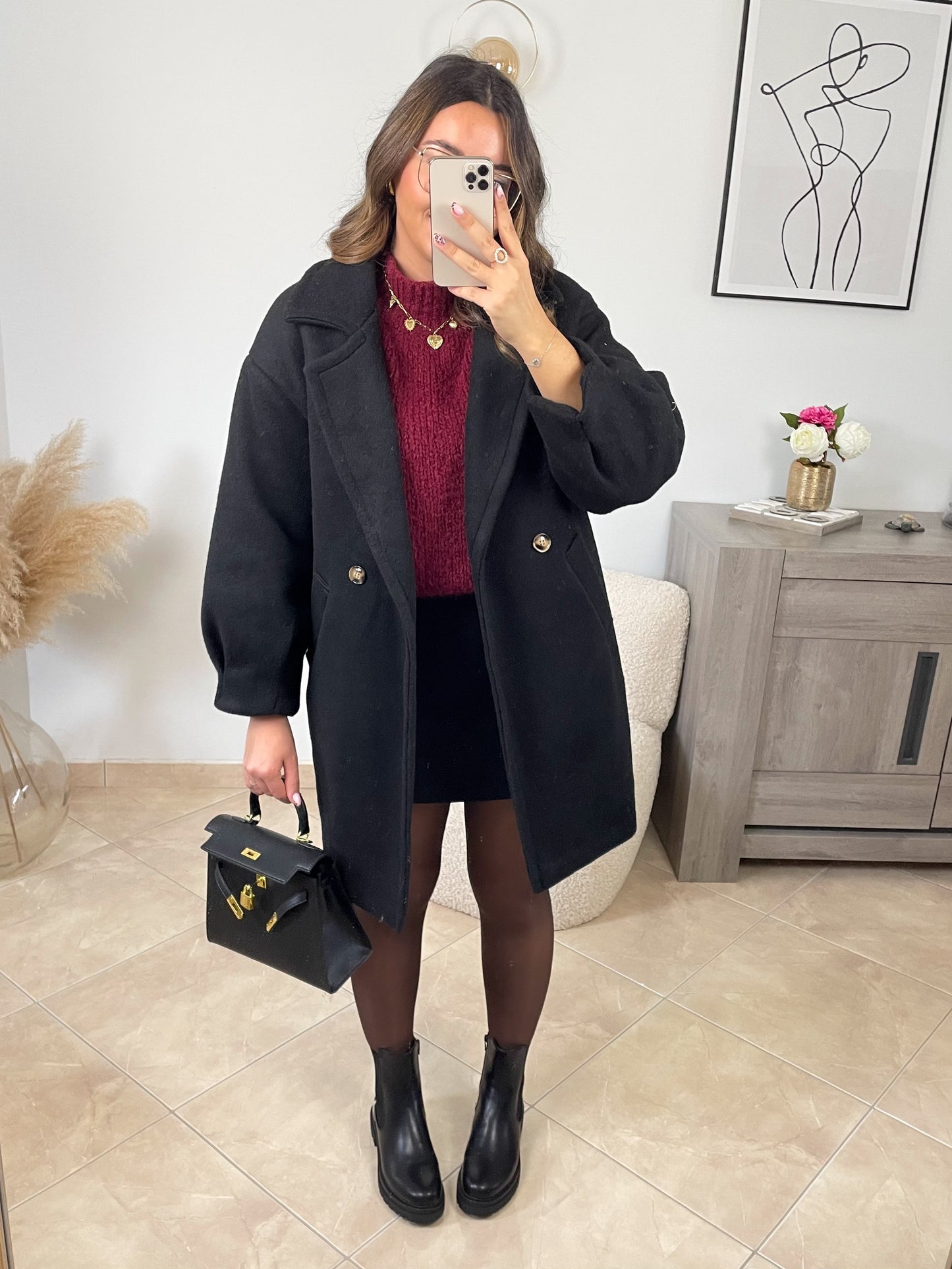 𝗣𝗿𝗲́-𝗰𝗼𝗺𝗺𝗮𝗻𝗱𝗲 • MANTEAU SOLA - NOIR