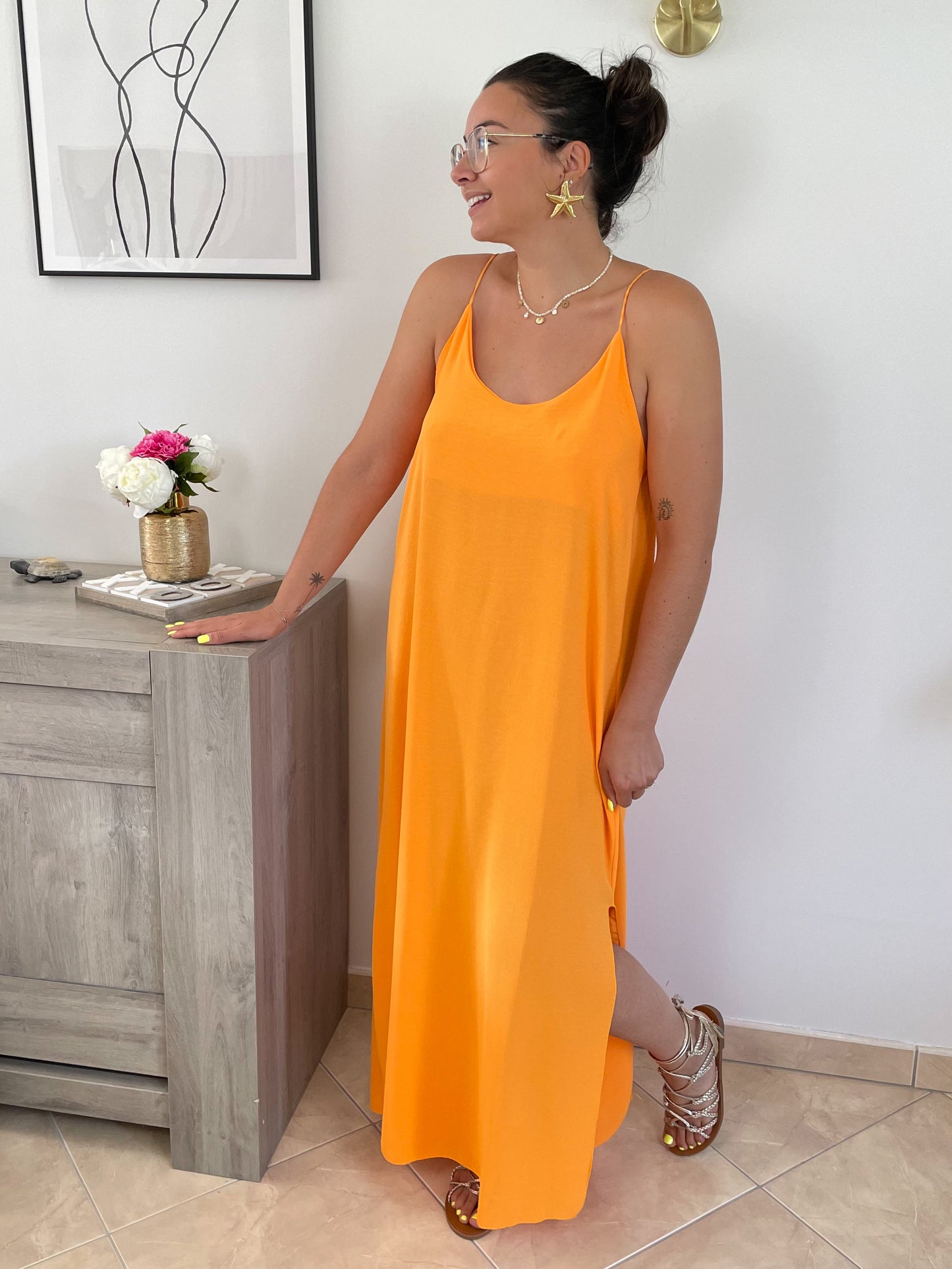 ROBE LALY - ORANGE CLAIR