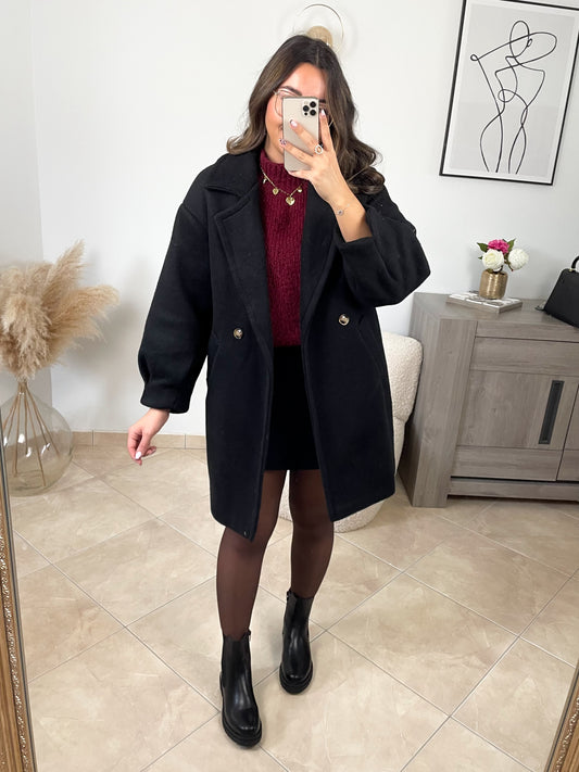 𝗣𝗿𝗲́-𝗰𝗼𝗺𝗺𝗮𝗻𝗱𝗲 • MANTEAU SOLA - NOIR