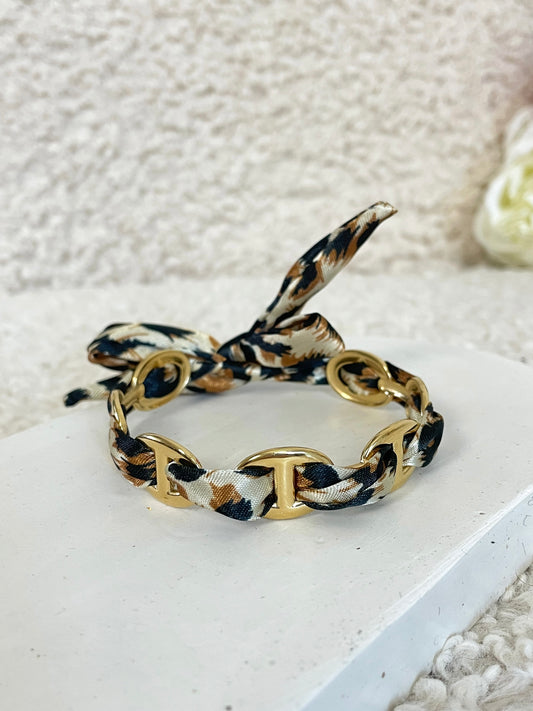 🟣 BRACELET JONC LÉOPARD