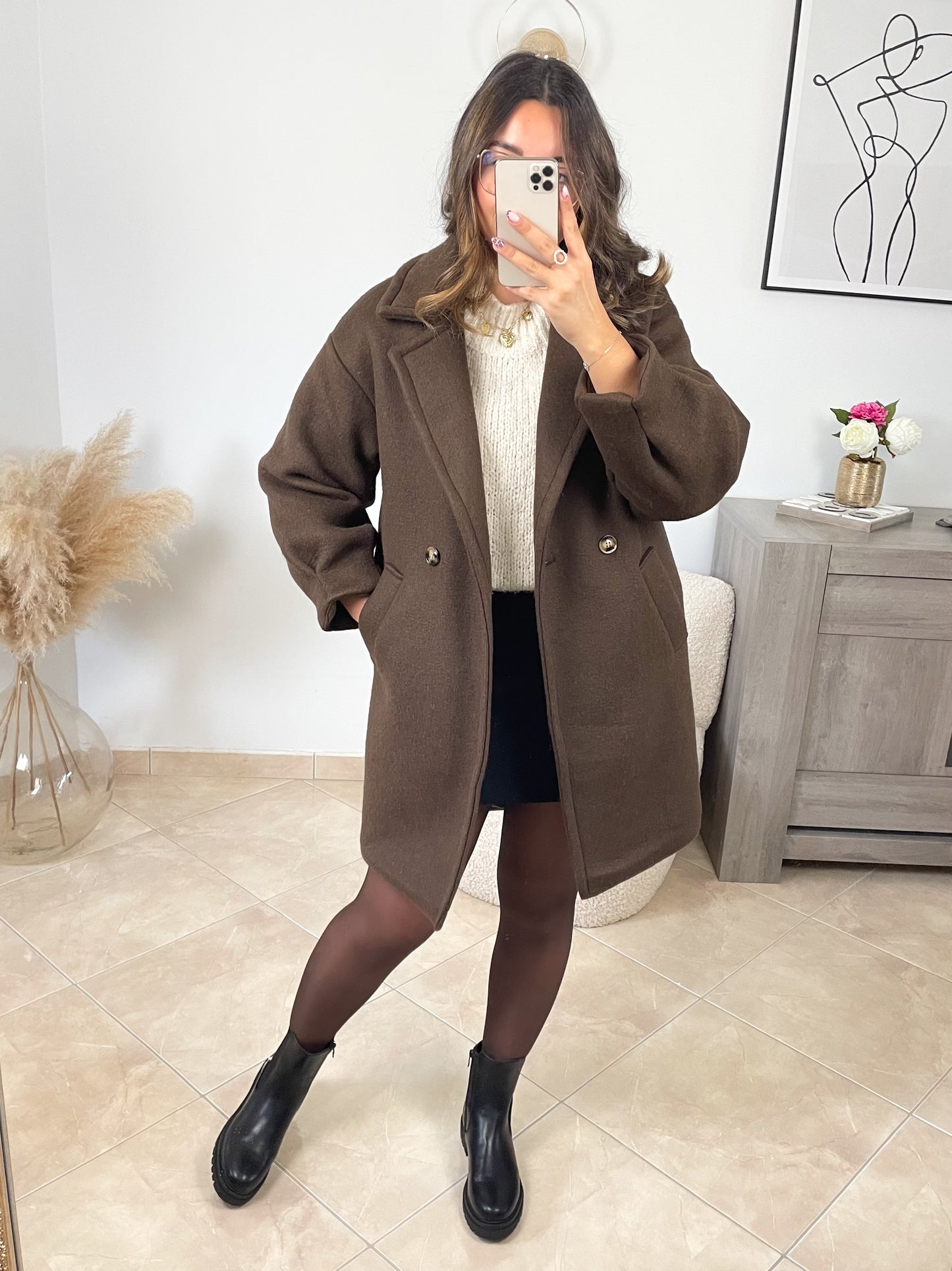 𝗣𝗿𝗲́-𝗰𝗼𝗺𝗺𝗮𝗻𝗱𝗲 • MANTEAU SOLA - CHOCOLAT