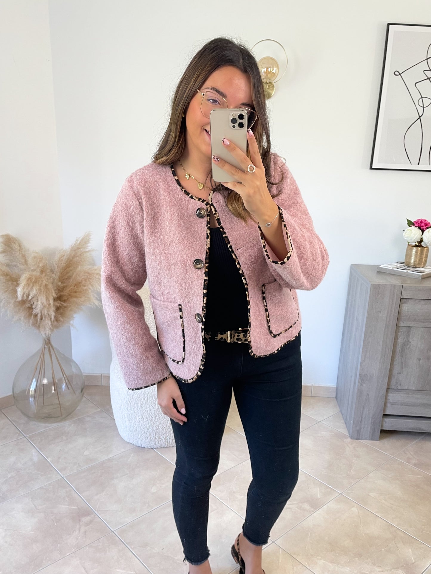 🟢 VESTE SUZIE - ROSE