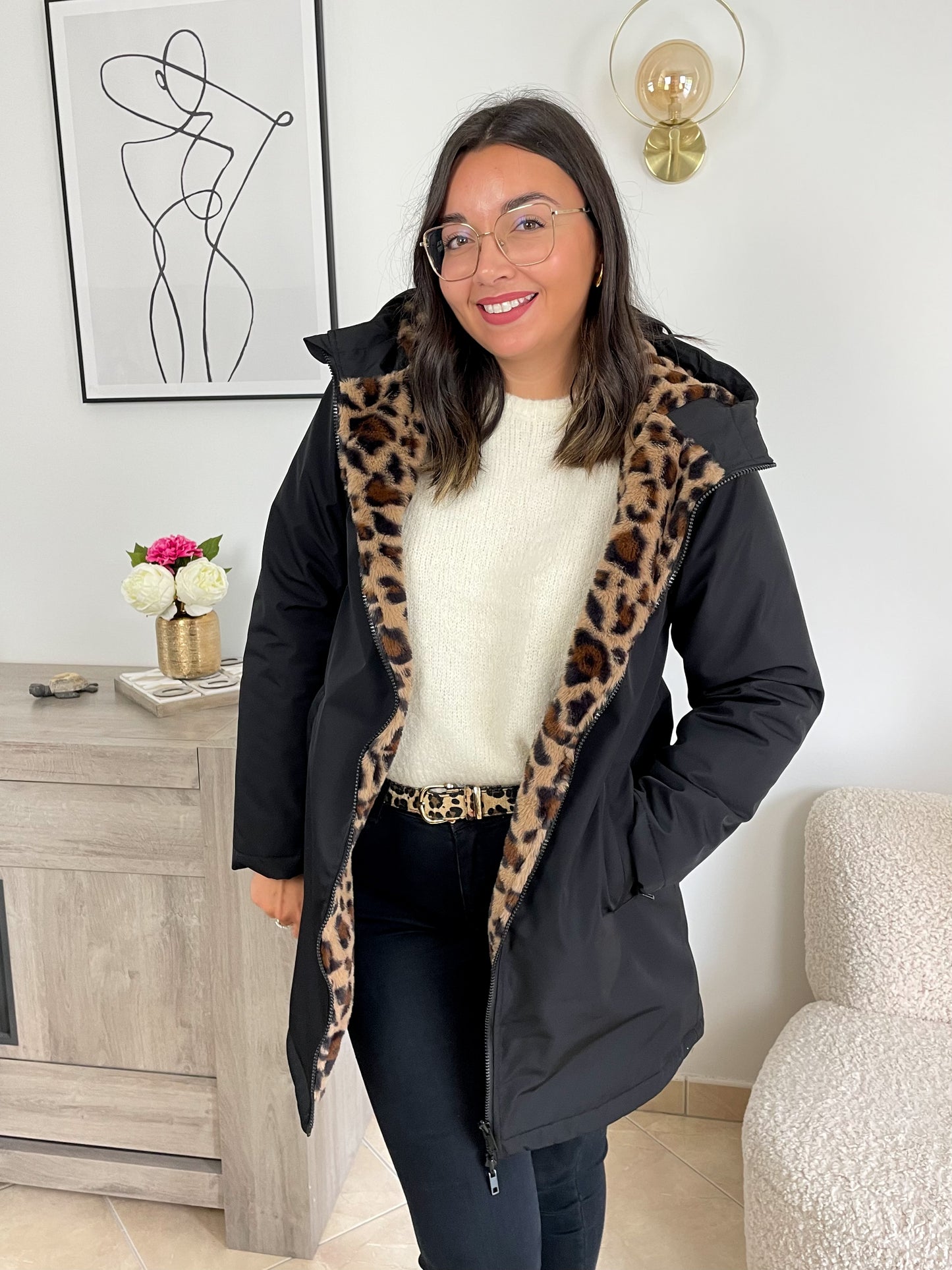 𝗣𝗿𝗲́-𝘃𝗲𝗻𝘁𝗲 • PARKA FOURRÉE LÉONE - NOIR