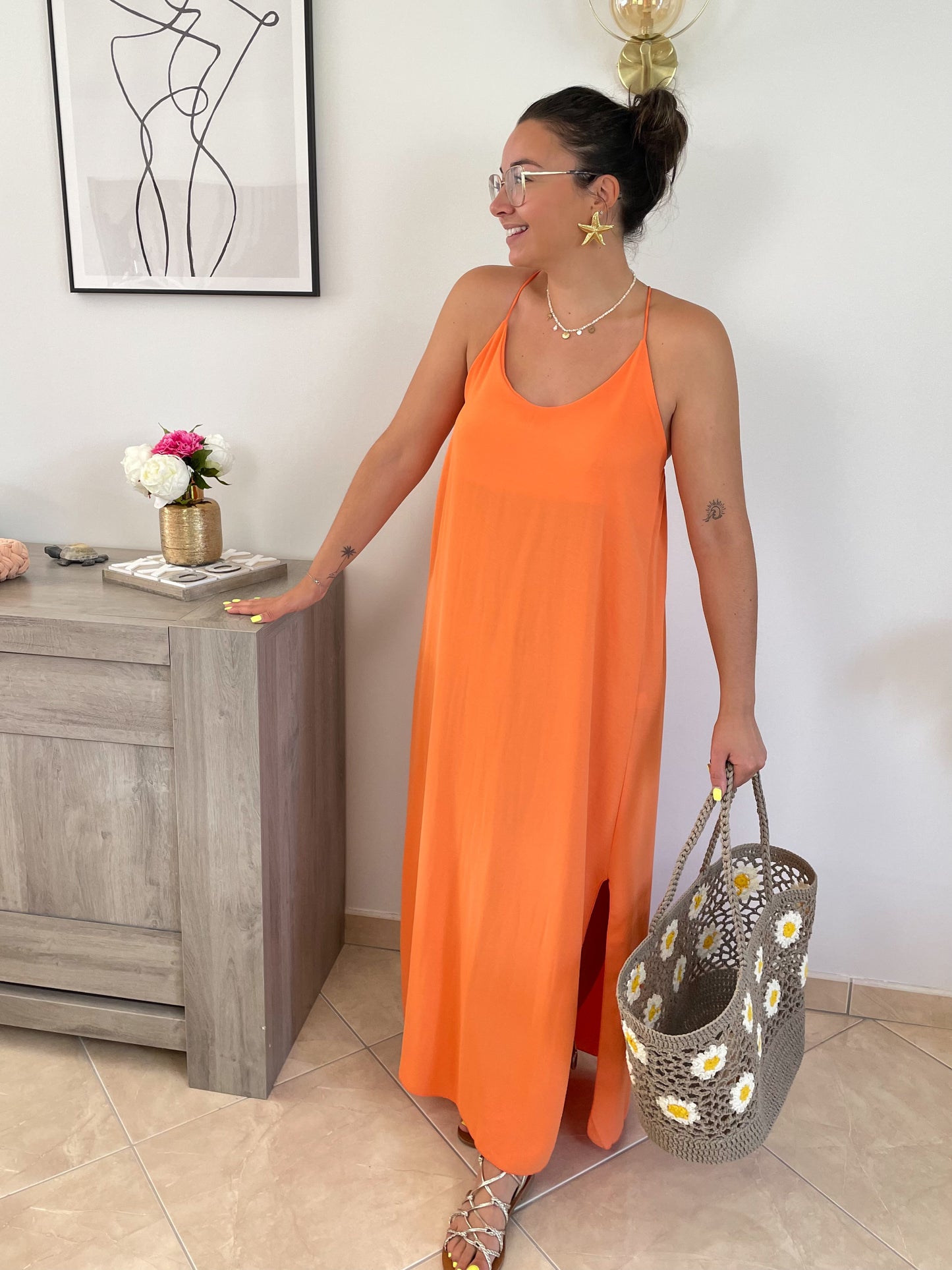 ROBE LALY - ORANGE FONCÉ