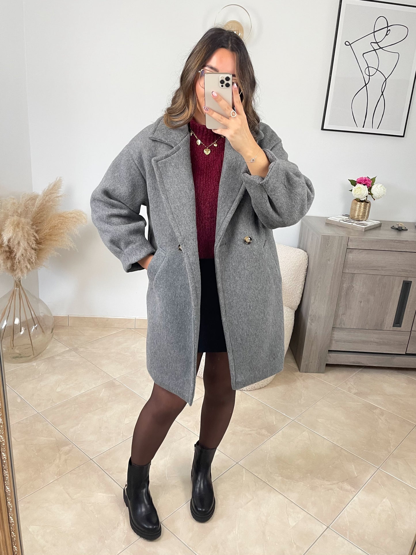 𝗣𝗿𝗲́-𝗰𝗼𝗺𝗺𝗮𝗻𝗱𝗲 • MANTEAU SOLA - GRIS