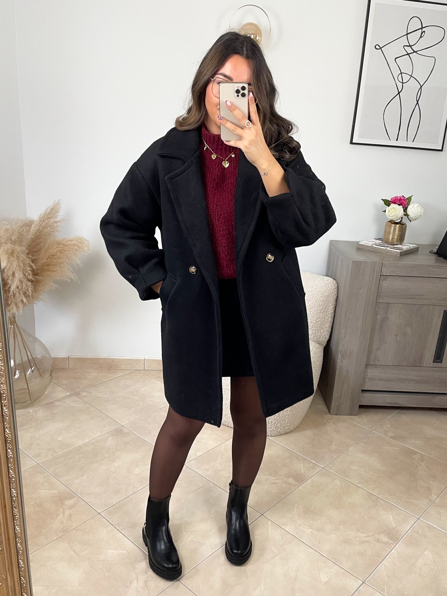 𝗣𝗿𝗲́-𝗰𝗼𝗺𝗺𝗮𝗻𝗱𝗲 • MANTEAU SOLA - NOIR