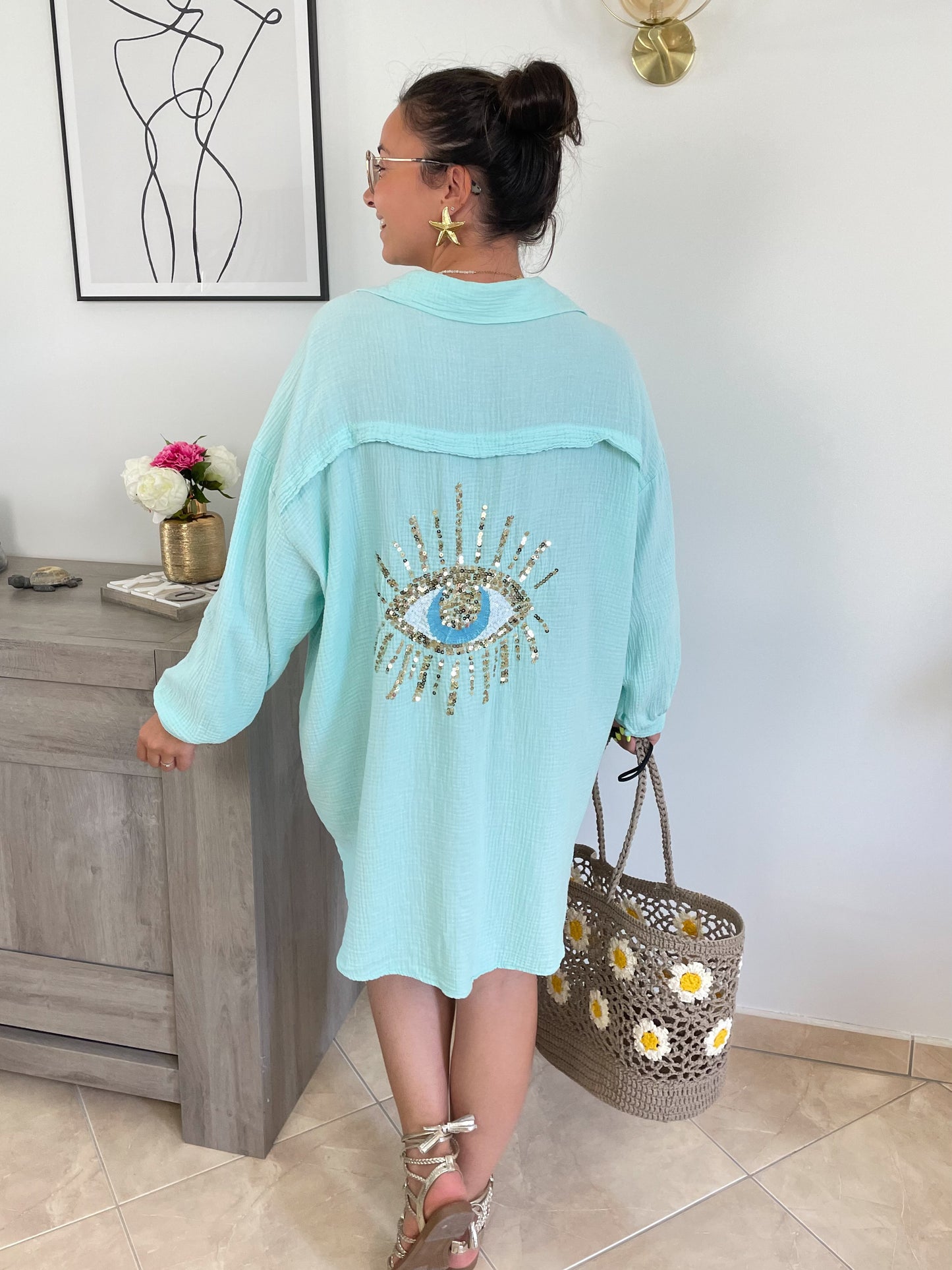 CHEMISE EYE - AQUA